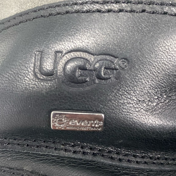 UGG Men Black/Gray Fur Vibram Leather Waterproof Snow Gore-Tex Boots Size 10 EUC